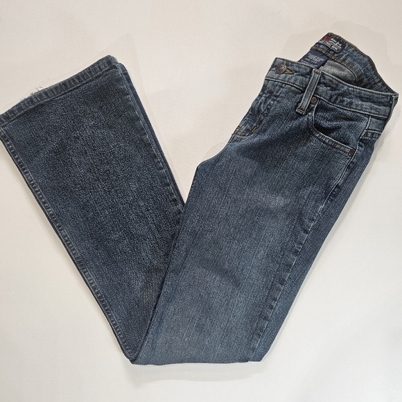 Aeropostale Jeans Womens 1/2 Small Blue Low Rise Bootcut Y2K Retro‎ Style Denim - Picture 1 of 7